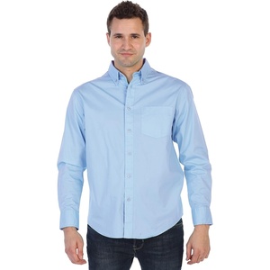 image:imageGioberti Mens 100 Cotton Long Sleeve Casual Twill Oxford ShirtLight Blue