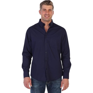 image:imageGioberti Mens 100 Cotton Long Sleeve Casual Twill Oxford ShirtNavy
