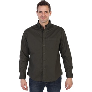 image:imageGioberti Mens 100 Cotton Long Sleeve Casual Twill Oxford ShirtOlive