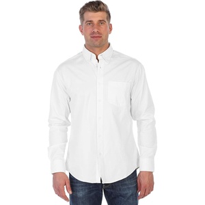 image:imageGioberti Mens 100 Cotton Long Sleeve Casual Twill Oxford ShirtWhite