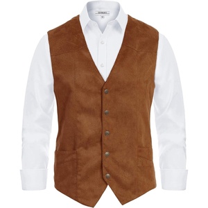 image:imageGioberti Mens 5 Button Faux Suede VestCamel