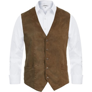 image:imageGioberti Mens 5 Button Faux Suede VestCoffee