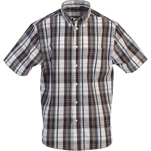image:imageGioberti Mens Casual Plaid Button Down Short Sleeve Shirt1013  Brown  Navy  Gray Highlight