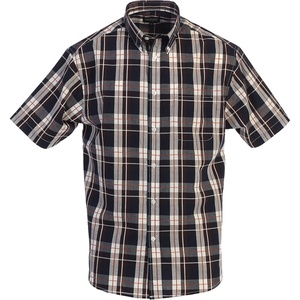 image:imageGioberti Mens Casual Plaid Button Down Short Sleeve Shirt1021  Brown  Navy  Orange Line