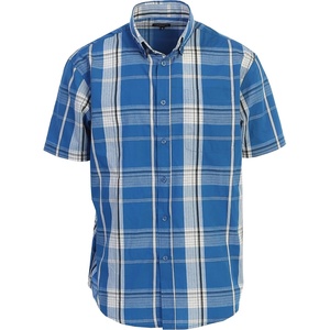 image:imageGioberti Mens Casual Plaid Button Down Short Sleeve Shirt1045  Turquoise  White  Black Line