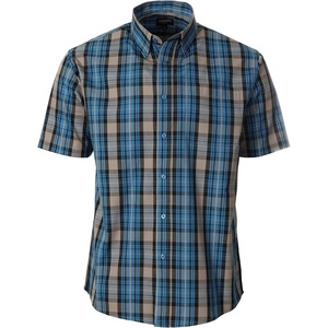 image:imageGioberti Mens Casual Plaid Button Down Short Sleeve Shirt1090  Blue  Grey  Black