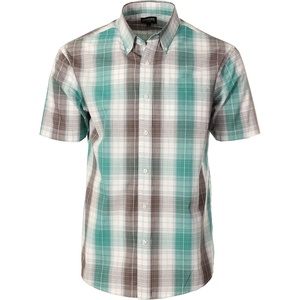 image:imageGioberti Mens Casual Plaid Button Down Short Sleeve Shirt1101  Mint  Gray