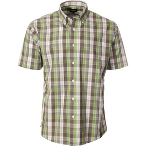 image:imageGioberti Mens Casual Plaid Button Down Short Sleeve Shirt1102  Green  Charcoal  White