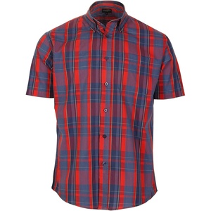 image:imageGioberti Mens Casual Plaid Button Down Short Sleeve Shirt1103  Red  Navy  Yellow Highlight