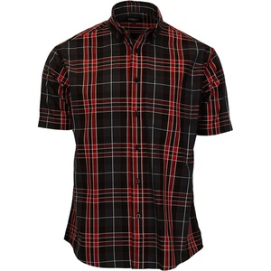 image:imageGioberti Mens Casual Plaid Button Down Short Sleeve Shirt1160  Red  Black  Navy