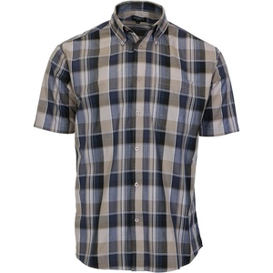 image:imageGioberti Mens Casual Plaid Button Down Short Sleeve Shirt1161  Navy  Khaki
