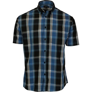 image:imageGioberti Mens Casual Plaid Button Down Short Sleeve Shirt1162  Royal  Black  Gray