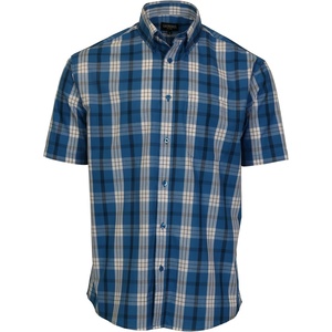 image:imageGioberti Mens Casual Plaid Button Down Short Sleeve Shirt1163  Royal  White