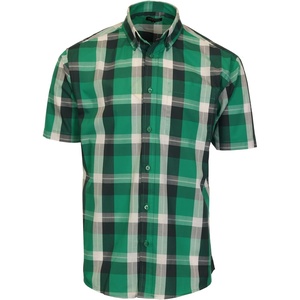 image:imageGioberti Mens Casual Plaid Button Down Short Sleeve Shirt1164  Green  White
