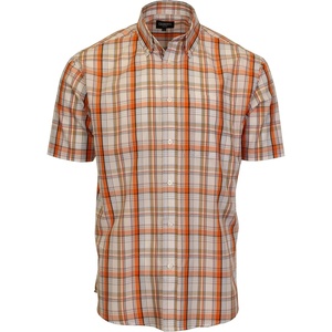 image:imageGioberti Mens Casual Plaid Button Down Short Sleeve Shirt761  Orange  White