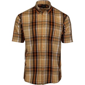 image:imageGioberti Mens Casual Plaid Button Down Short Sleeve Shirt778  Khaki  Orange