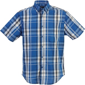 image:imageGioberti Mens Casual Plaid Button Down Short Sleeve Shirt918b  Bright Turquoise