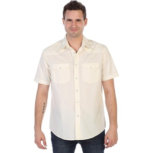 image:imageGioberti Mens Casual Western Solid Short Sleeve Shirt with Pearl SnapsIvory