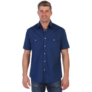 image:imageGioberti Mens Casual Western Solid Short Sleeve Shirt with Pearl SnapsNavy