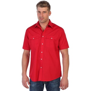 image:imageGioberti Mens Casual Western Solid Short Sleeve Shirt with Pearl SnapsRed