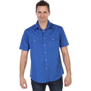 image:imageGioberti Mens Casual Western Solid Short Sleeve Shirt with Pearl SnapsRoyal Blue