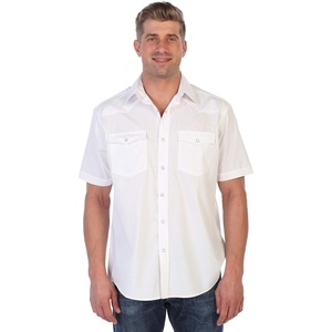 image:imageGioberti Mens Casual Western Solid Short Sleeve Shirt with Pearl SnapsWhite