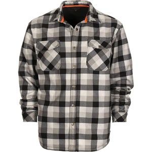 image:imageGioberti Mens Checkered Flannel Jacket With Velvet Underlining86  Black  Charcoal  Gray