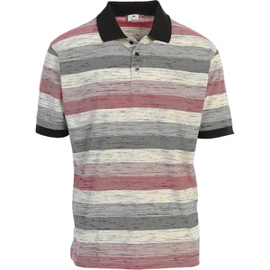image:imageGioberti Mens Club Stripe Polo Shirt  Short Sleeve Regular Fit Yarn DyeBlack  Style 943