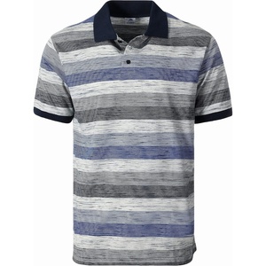 image:imageGioberti Mens Club Stripe Polo Shirt  Short Sleeve Regular Fit Yarn DyeBlue  Style 943