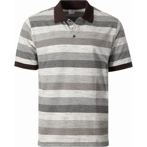 image:imageGioberti Mens Club Stripe Polo Shirt  Short Sleeve Regular Fit Yarn DyeBrown  Style 943