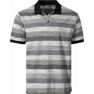 image:imageGioberti Mens Club Stripe Polo Shirt  Short Sleeve Regular Fit Yarn DyeGray  Style 943