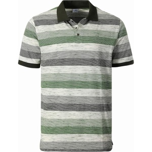 image:imageGioberti Mens Club Stripe Polo Shirt  Short Sleeve Regular Fit Yarn DyeHunter Green  Style 943