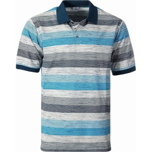 image:imageGioberti Mens Club Stripe Polo Shirt  Short Sleeve Regular Fit Yarn DyeNavy  Style 943