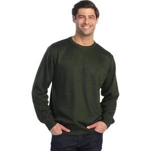 image:imageGioberti Mens Jacquard Crew Neck Pullover SweaterSolid Olive