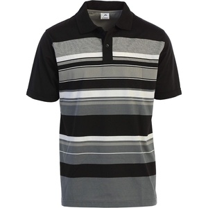 image:imageGioberti Mens Multiple Stripe Polo Shirt with PocketBlack  Style 9326