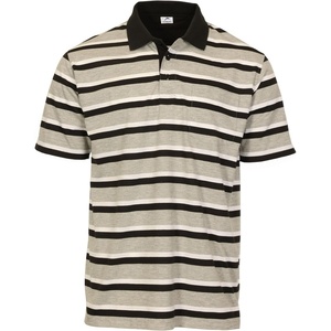 image:imageGioberti Mens Multiple Stripe Polo Shirt with PocketBlack  Style 946