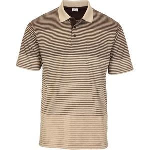 image:imageGioberti Mens Multiple Stripe Polo Shirt with PocketBrown  Style 945