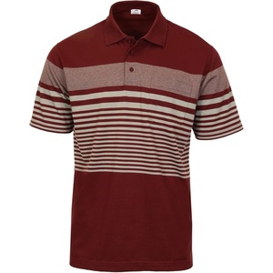 image:imageGioberti Mens Multiple Stripe Polo Shirt with PocketBurgundy  Style 947