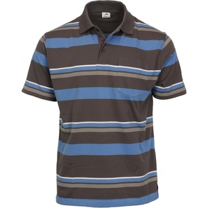 image:imageGioberti Mens Multiple Stripe Polo Shirt with PocketCharcoal  Style 933