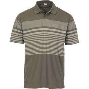 image:imageGioberti Mens Multiple Stripe Polo Shirt with PocketCharcoal  Style 947