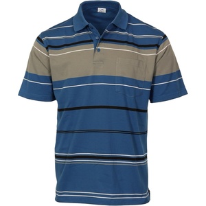 image:imageGioberti Mens Multiple Stripe Polo Shirt with PocketCobalt  Style 9306