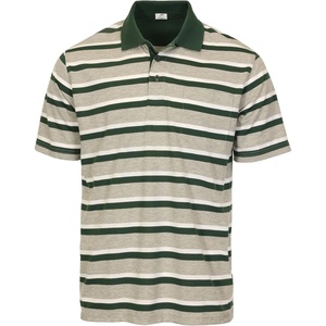 image:imageGioberti Mens Multiple Stripe Polo Shirt with PocketHunter Green  Style 946
