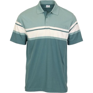 image:imageGioberti Mens Multiple Stripe Polo Shirt with PocketLake Blue  Style 944