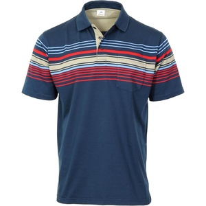 image:imageGioberti Mens Multiple Stripe Polo Shirt with PocketNavy  Style 934