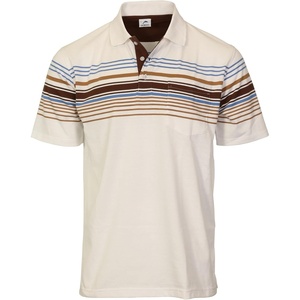 image:imageGioberti Mens Multiple Stripe Polo Shirt with PocketWhite B  Style 934