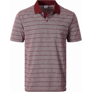 image:imageGioberti Mens Regular Fit Yarn Dye Striped Short Sleeve Polo Shirt with PocketBurgundy  Style 942