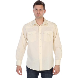image:imageGioberti Mens Solid Long Sleeve Western Shirt with Pearl Snapon ButtonsIvory