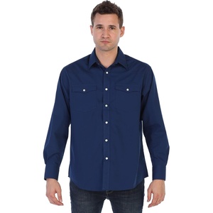 image:imageGioberti Mens Solid Long Sleeve Western Shirt with Pearl Snapon ButtonsNavy