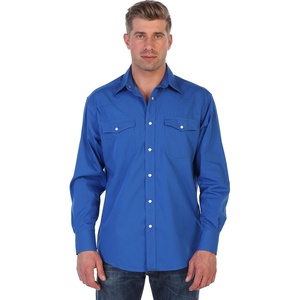 image:imageGioberti Mens Solid Long Sleeve Western Shirt with Pearl Snapon ButtonsRoyal Blue