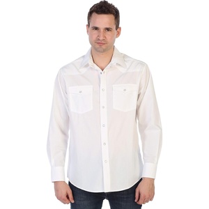 image:imageGioberti Mens Solid Long Sleeve Western Shirt with Pearl Snapon ButtonsWhite